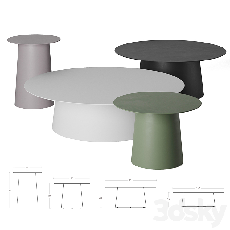 Circula table set. Blu Dot. 3D Model
