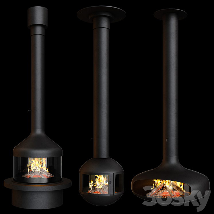 Fireplace set Focus Creation 1 (4 options) 3D Model