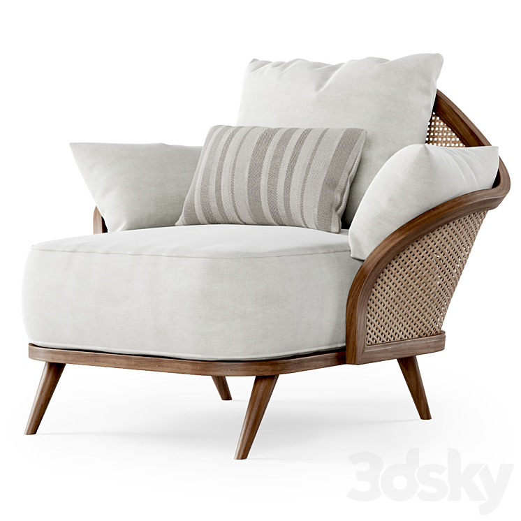 Garden lounge armchair WML \/ Rattan armchair 3DS Max - thumbnail 1
