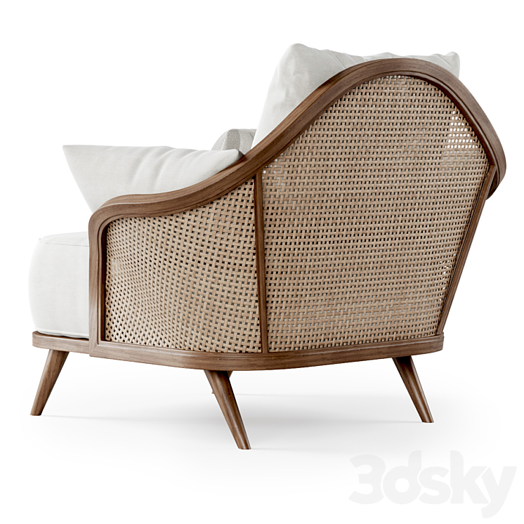 Garden lounge armchair WML / Rattan armchair 3D Model
