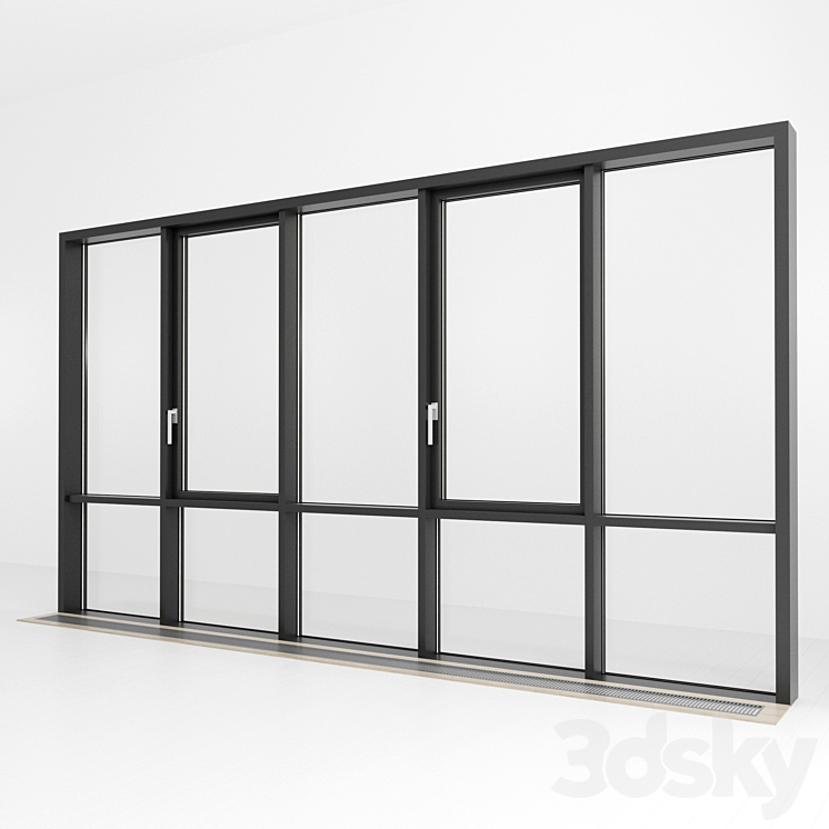 Panoramic glazing. Stained glass. 81 3D Model