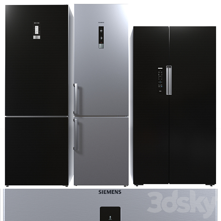 Set refrigerator Siemens 2 3DS Max - thumbnail 2