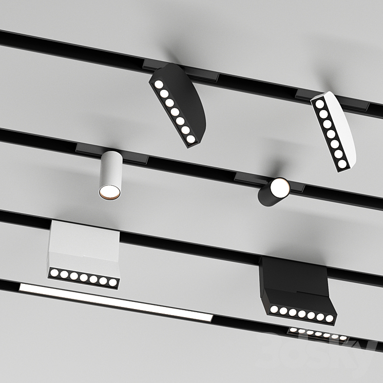 Magnetic Track Lights 002 3DS Max - thumbnail 1
