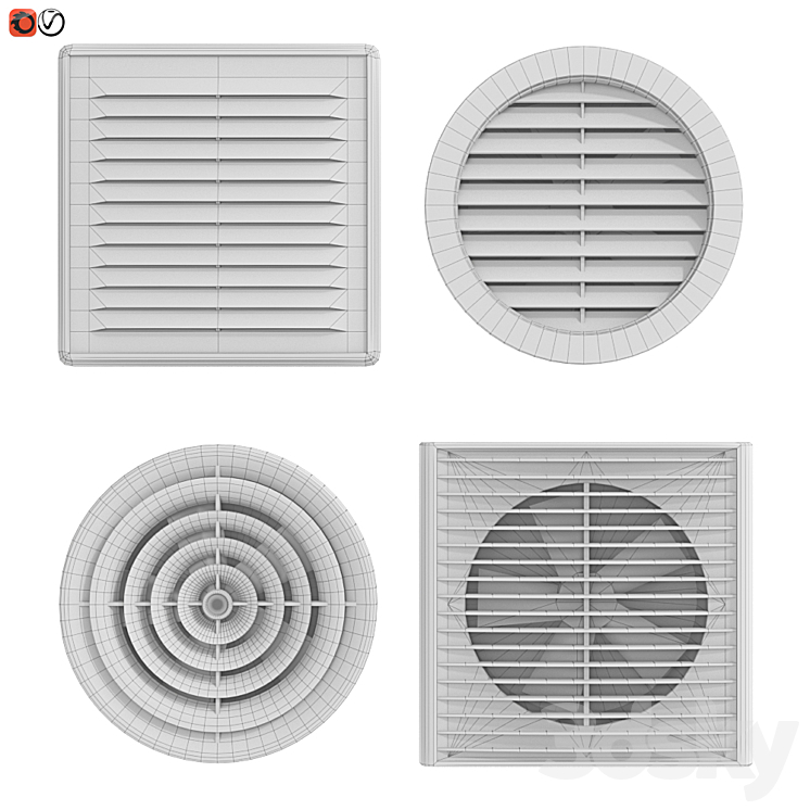 Set of ventilation grilles 3DS Max - thumbnail 2
