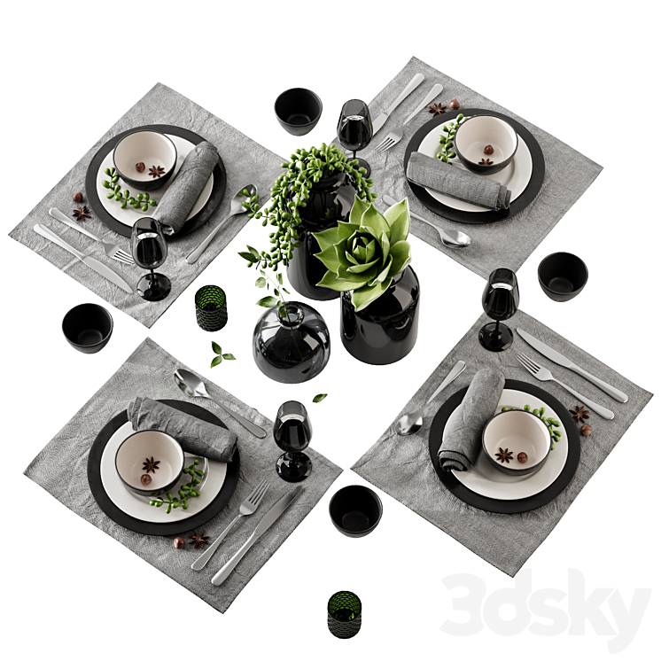 Table setting 3 3D Model