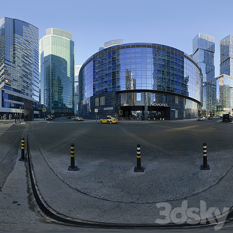 Panorama 360. Moscow City. View of the Novotel. 3D Model Free