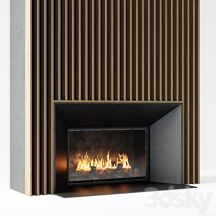 Fireplace modern 58 3DS Max - thumbnail 2