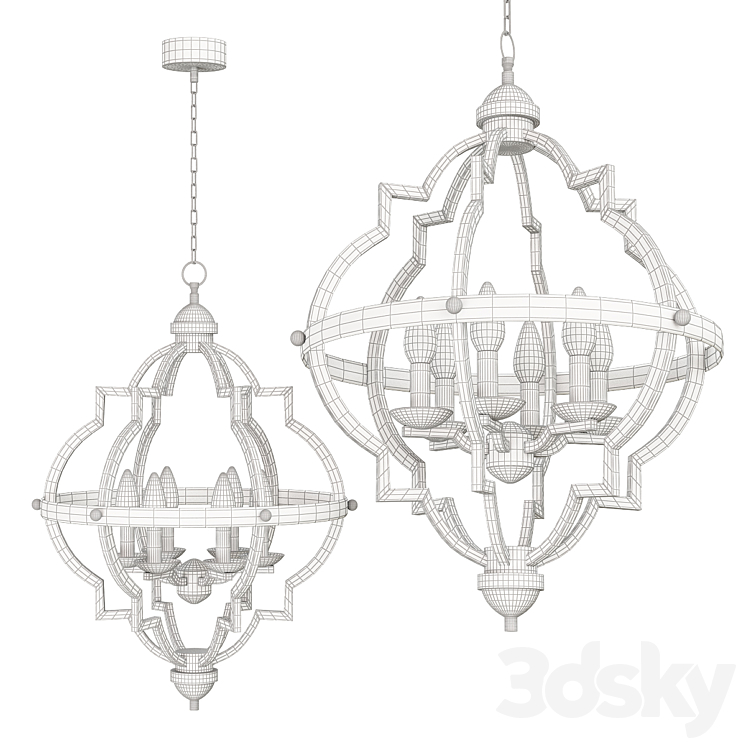 Kira Home Capistrano 28 Rustic Chandelier Warm Brass 3D Model