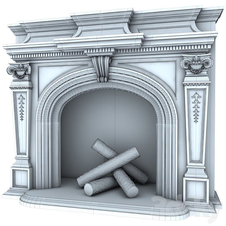 versailles fireplace 3D Model
