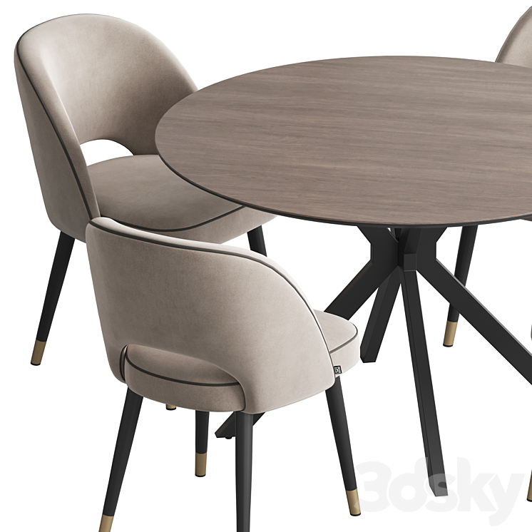 Dining set Ralf table Cliff chair 3D Model