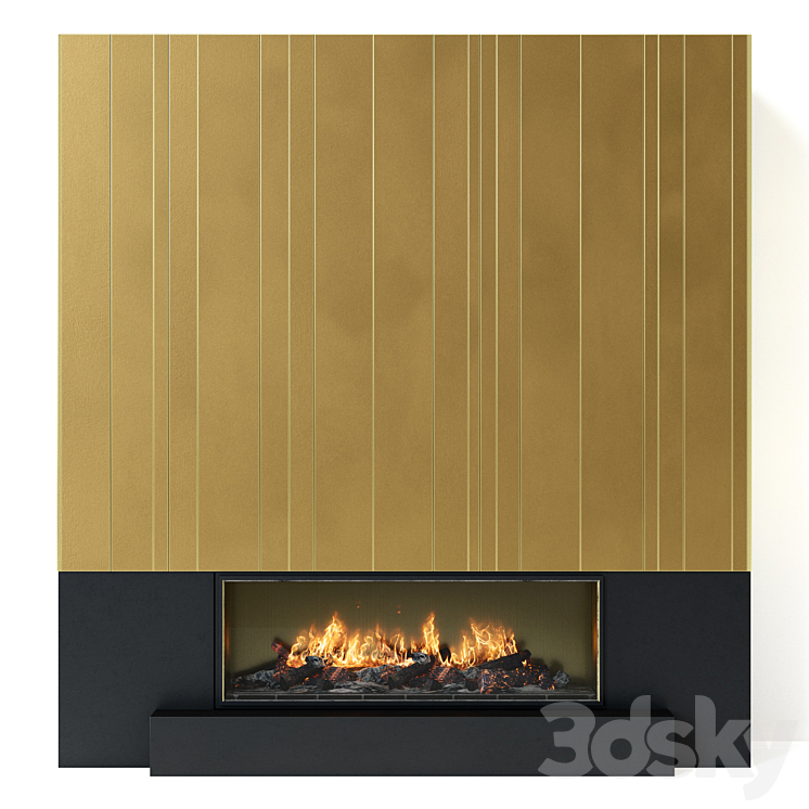 Fireplace modern 60 3DS Max - thumbnail 2