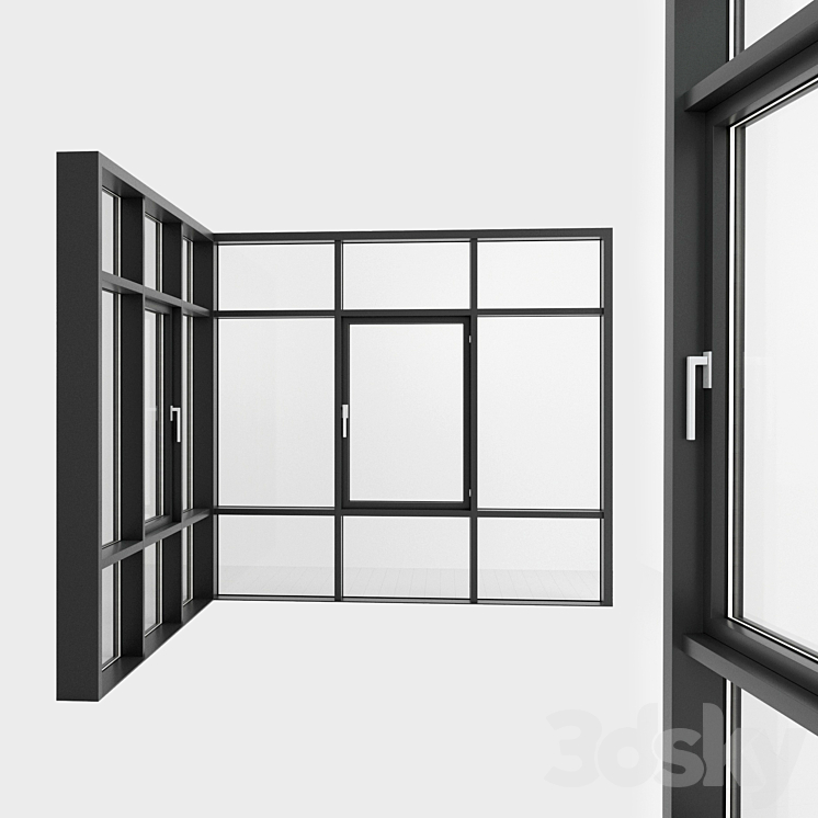 Panoramic glazing. Stained glass. 99 3D Model