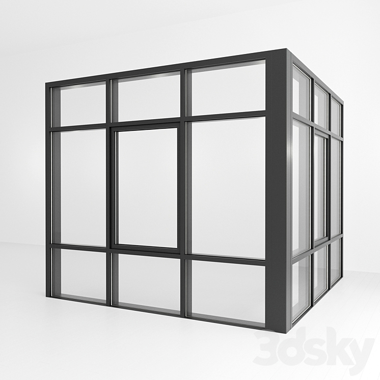 Panoramic glazing. Stained glass. 99 3D Model