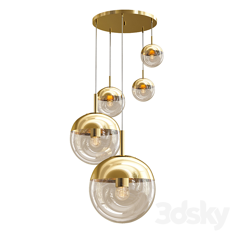 Mirror Ball Gold 5 3D Model