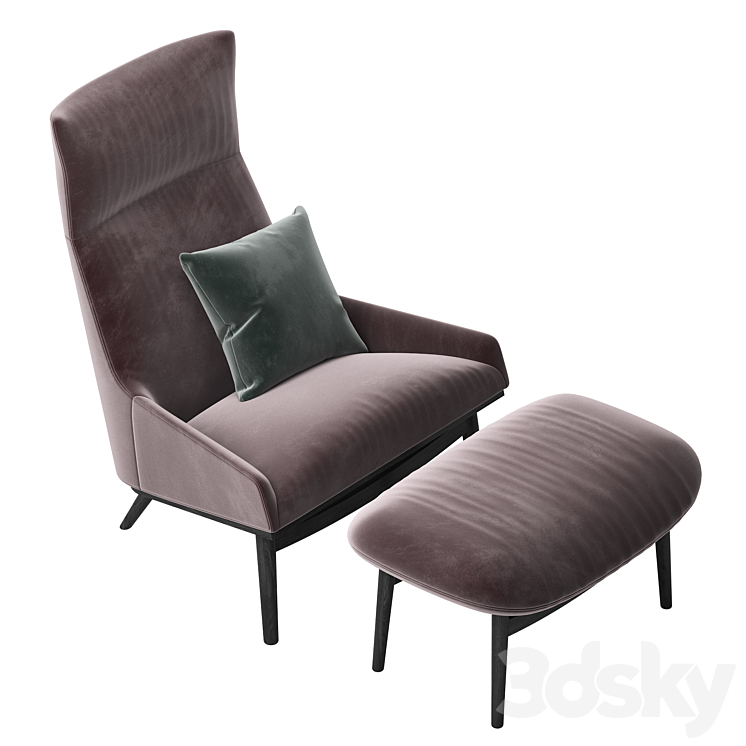 Armchair SUNDAY by WENDELBO 3DS Max - thumbnail 2