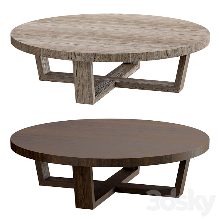RH Modern Antoccino round coffee table Table 3D model