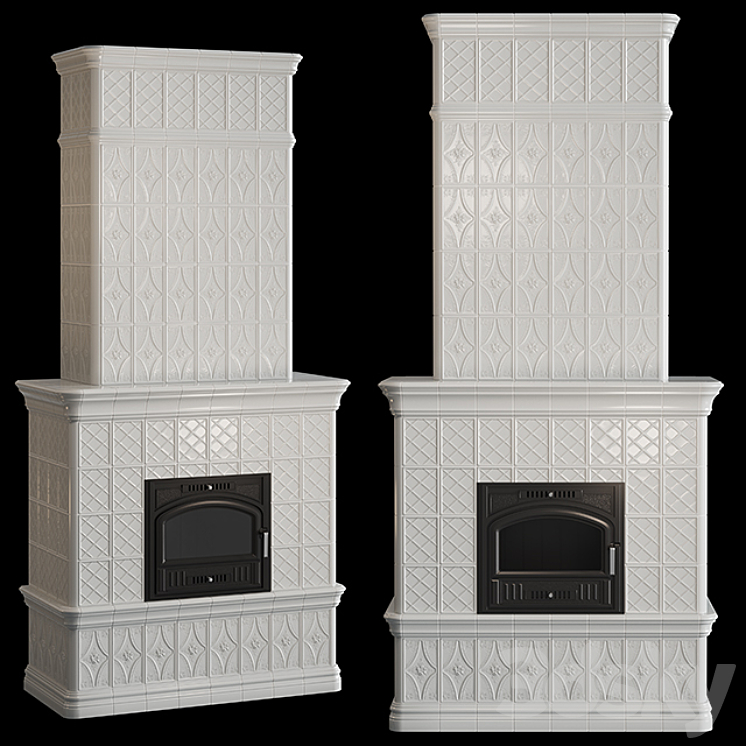 Stove – fireplace with tiles 3DS Max - thumbnail 1