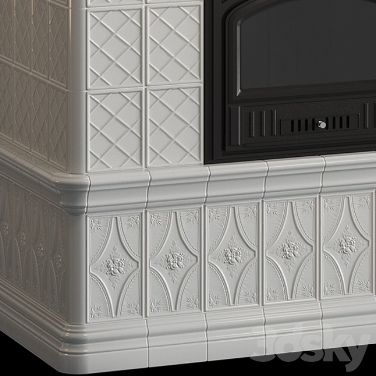 Stove – fireplace with tiles 3DS Max - thumbnail 2