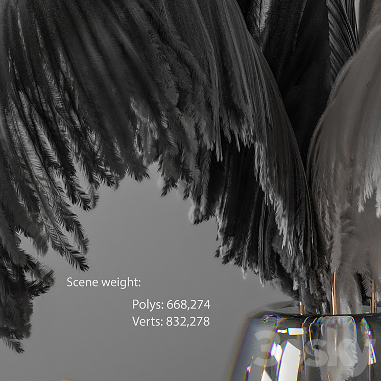 Feathers Decorative Set C 3D Model