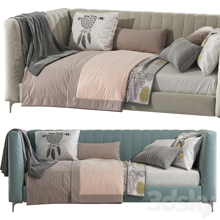 Bed sofa Avalon Channel Stitch Upholstered Daybed 3D Model