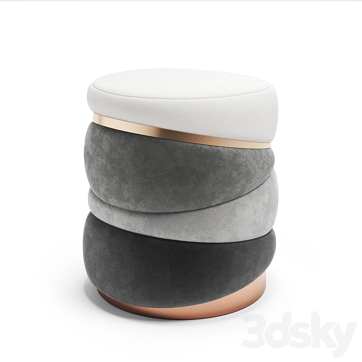MURANTI Obsidian Stool 3D Model