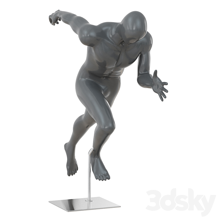 Faceless running mannequin 79 3D Model