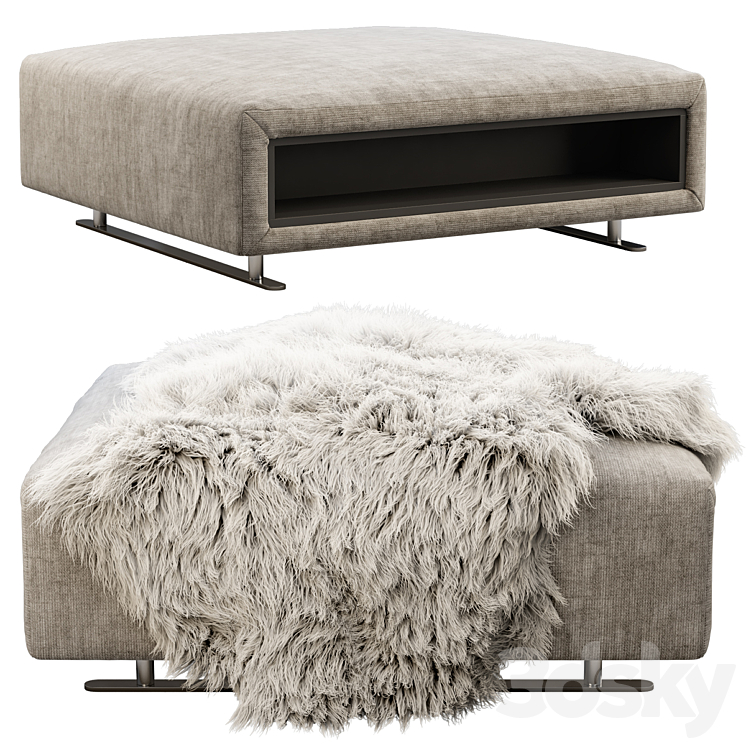 BoConcept Hampton footstool with storage 3DS Max - thumbnail 2