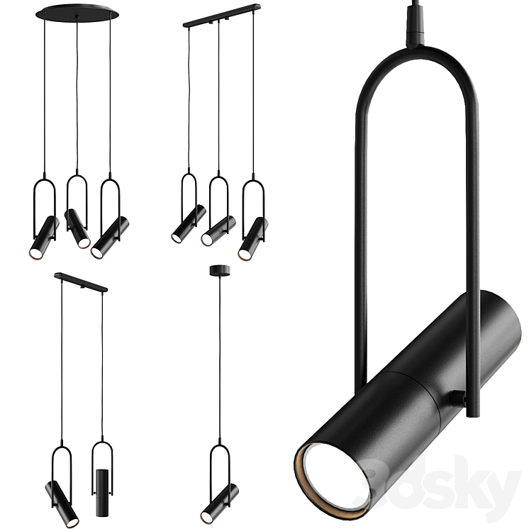 A set of pendant lamps from the "Optics" collection by NB Light ...