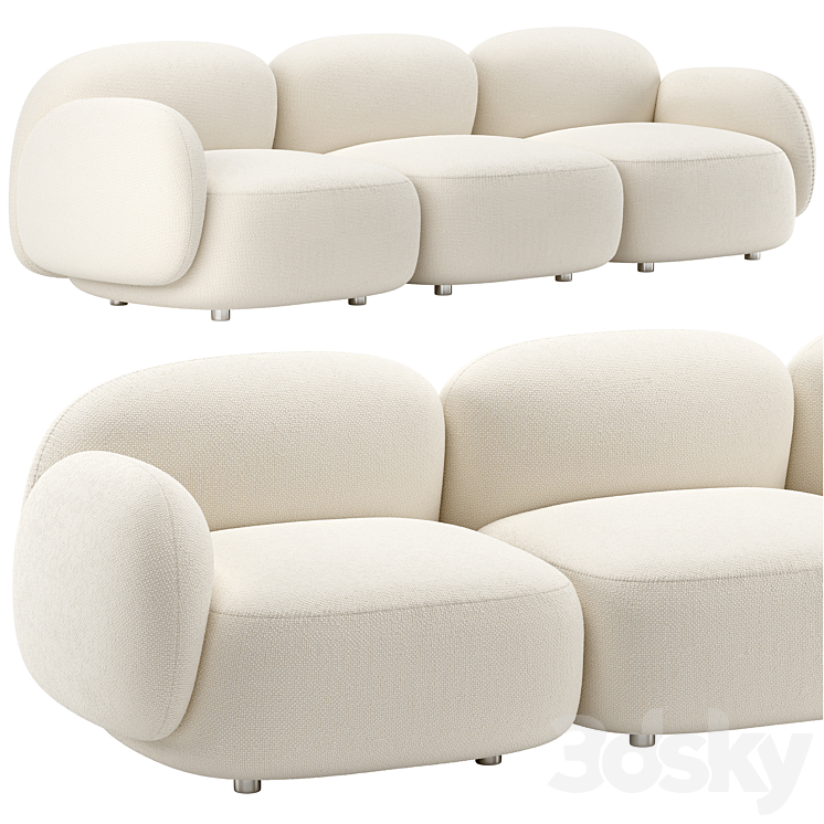 Sundae Sofa 3 Seater by Jason Ju 3DS Max - thumbnail 1