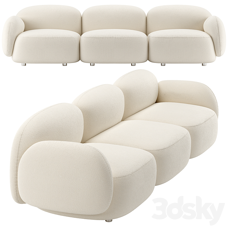 Sundae Sofa 3 Seater by Jason Ju 3DS Max - thumbnail 2
