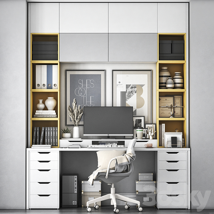 IKEA office workplace 76 3DS Max - thumbnail 1