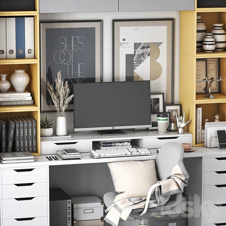 IKEA office workplace 76 3DS Max - thumbnail 2