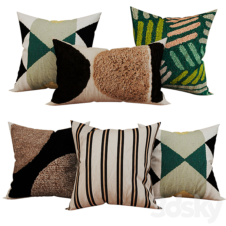 Decorative_set_pillow_50 Pillows 3D model