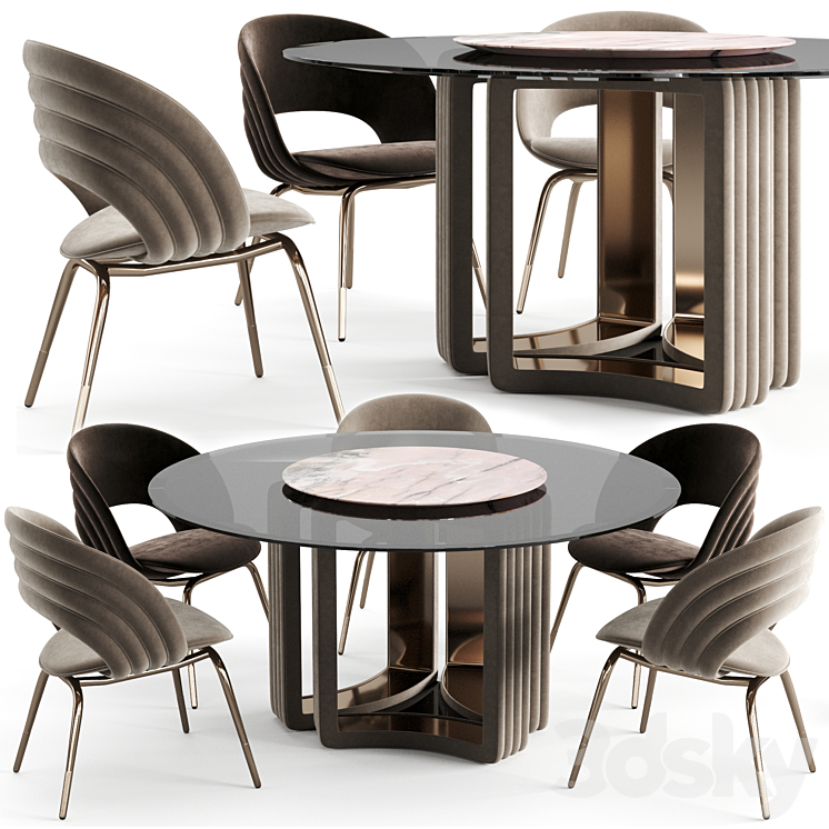 Visionnaire Dining Set Kylo 3DS Max - thumbnail 1