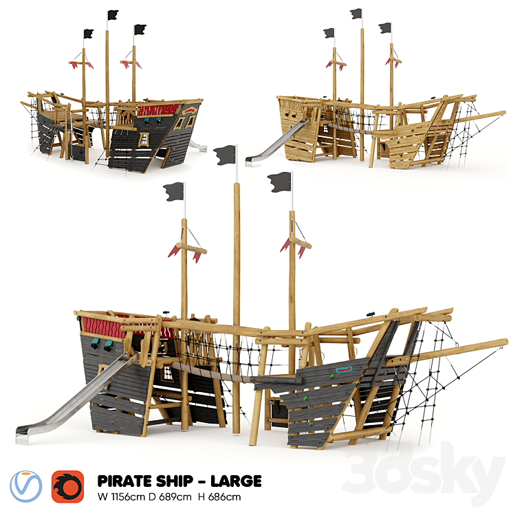KOMPAN. PIRATE SHIP – LARGE 3D Model