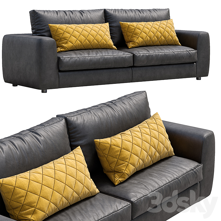 Leather sofa Alameda9 1 3DS Max - thumbnail 1