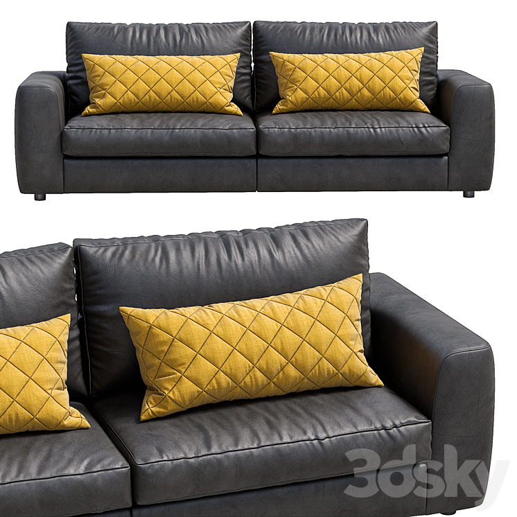 Leather sofa Alameda9 1 3DS Max - thumbnail 2