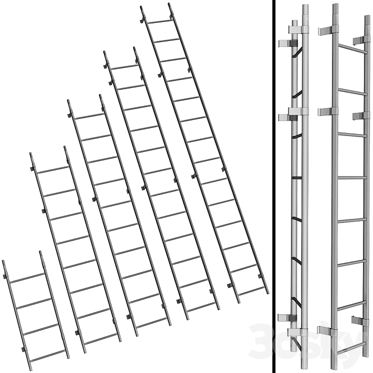 Roof ladder / Roof safety system 3D Model