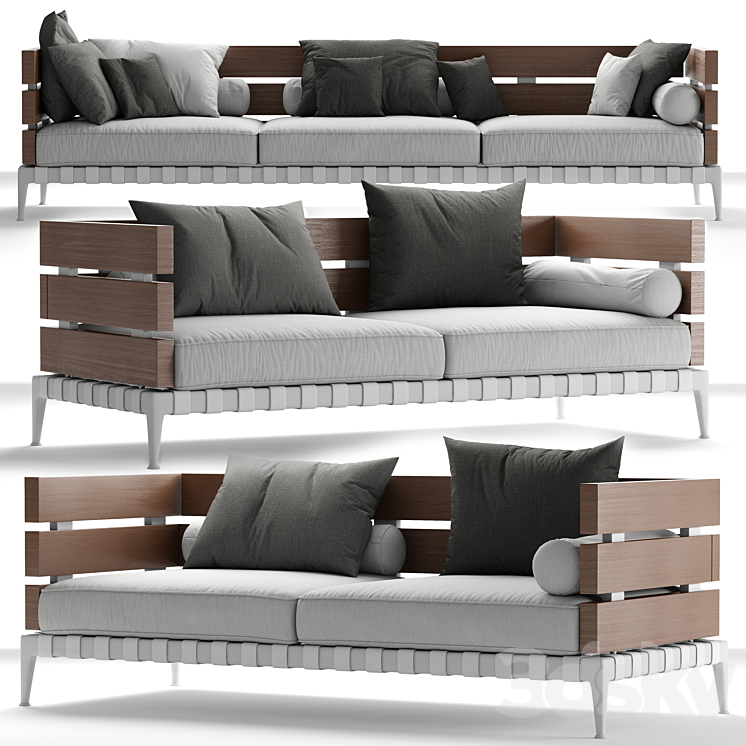 sofa Ansel (Flexform) by Antonio Citterio 3DS Max Model - thumbnail 1