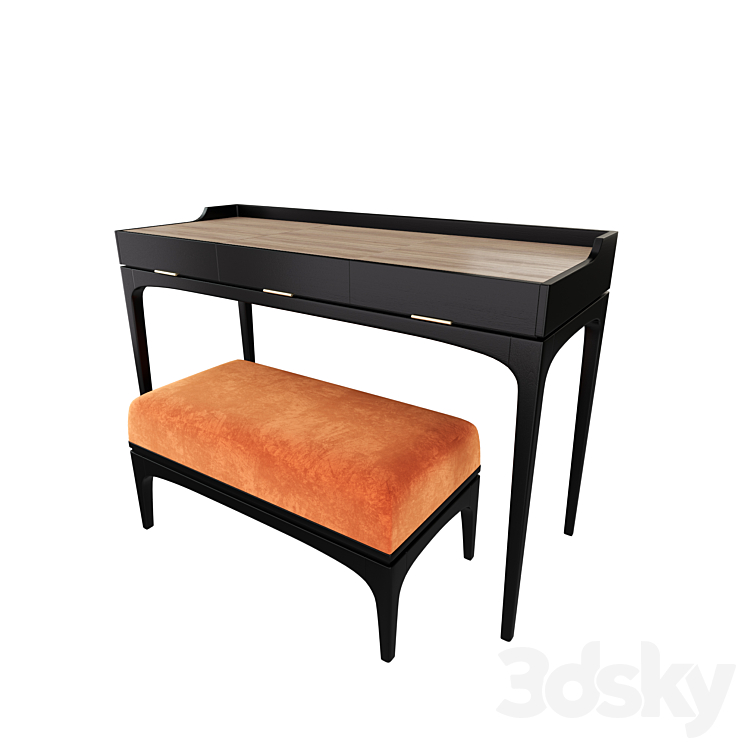 Tynd dressing table Tynd bench 3DS Max - thumbnail 2