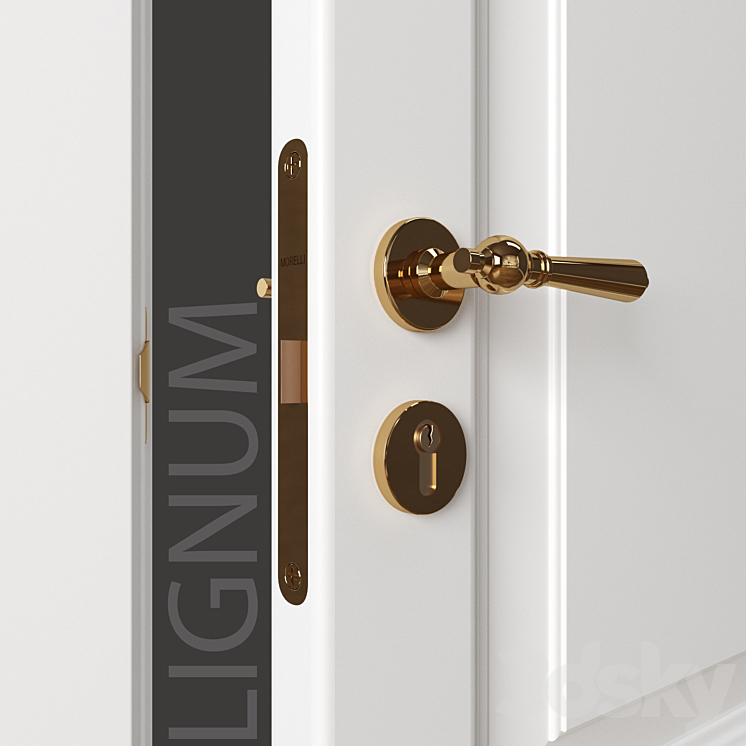 Doors Lignum Volkhovets part 2 white 3D Model