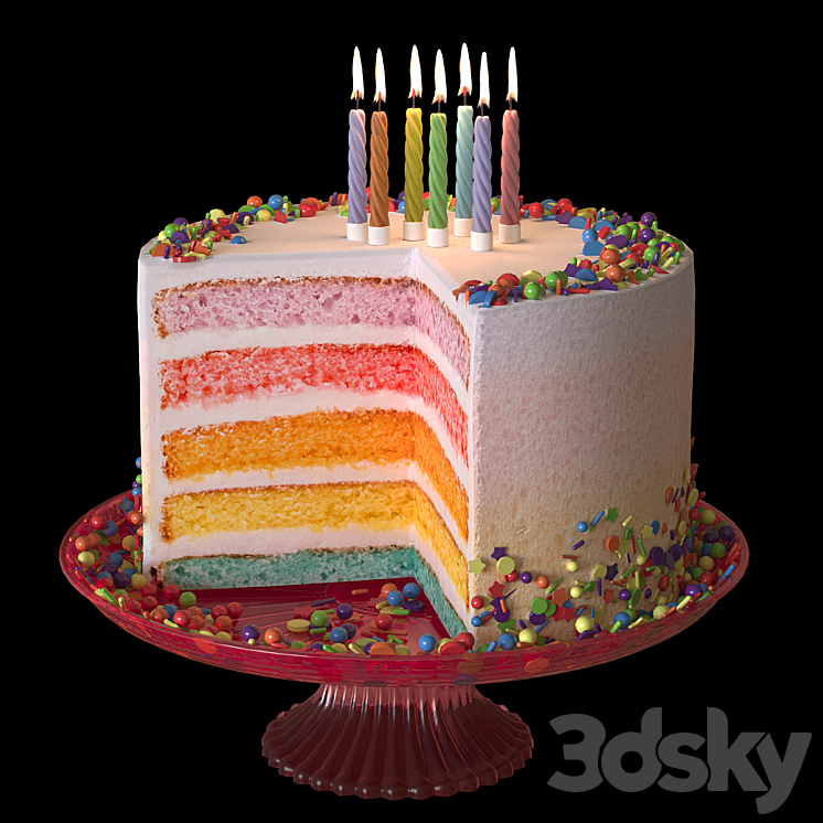 Birthday cake 3DS Max - thumbnail 1