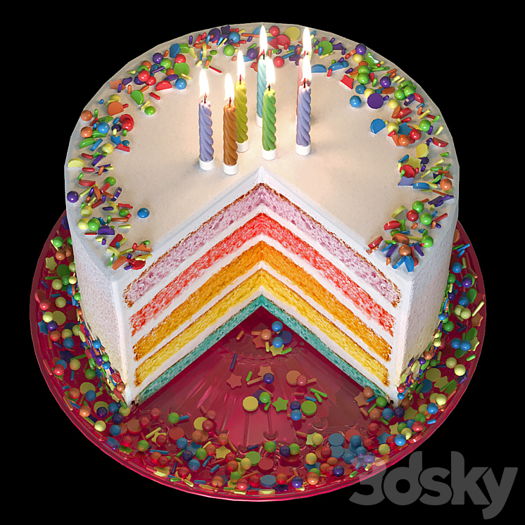 Birthday cake 3DS Max - thumbnail 2