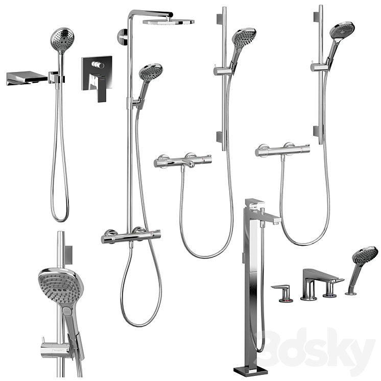 HANSGROHE Set 1 | Ecostat | Metropol | Talis with adjustable watering can 3D Model