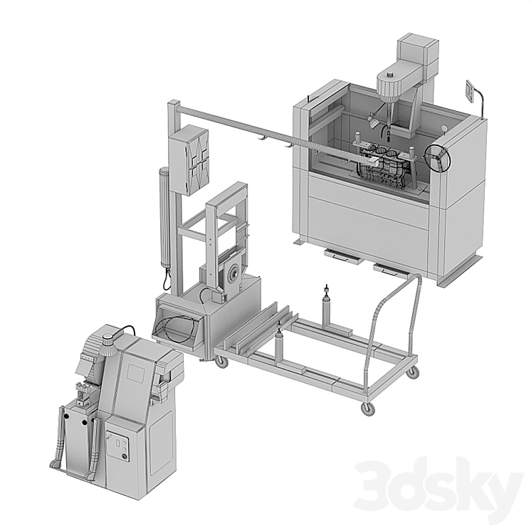 Set of machines 3D Model Free