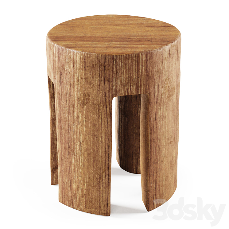 Wooden stool By Pols Potten \/ Wooden stool 3DS Max - thumbnail 2