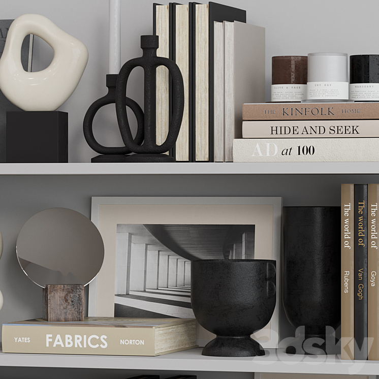 Decor shelf set 9 H&M 3D Model