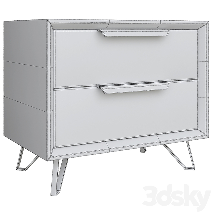Grand 2 drawer nightstand 3D Model