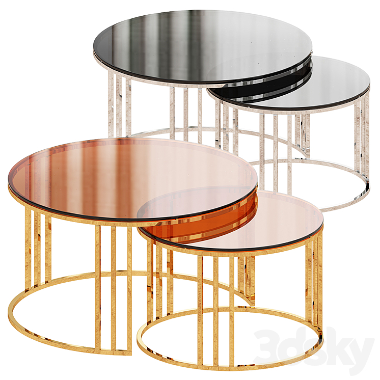 Mashpee 2 Piece Coffee Table Set Table 3D model