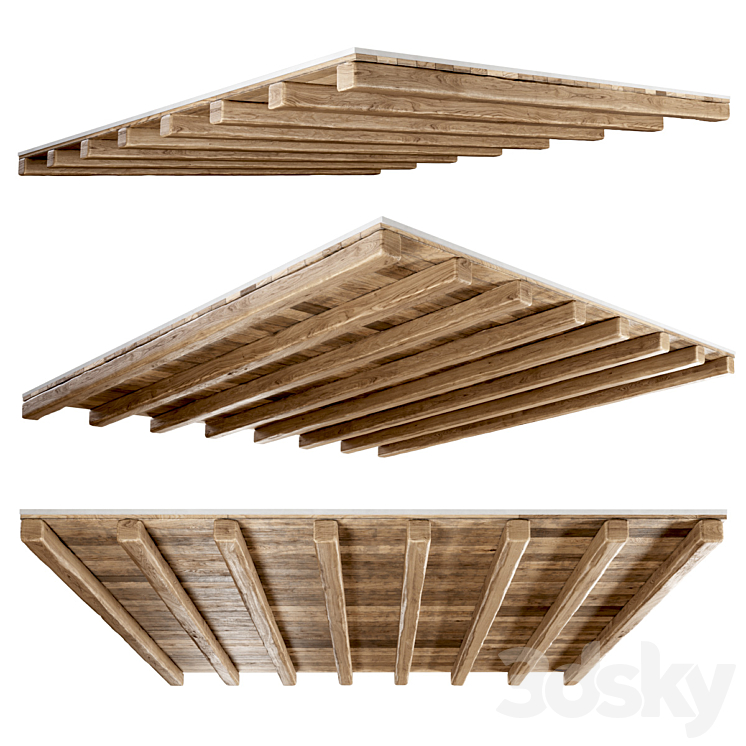 Wooden ceiling / Wooden pitched ceiling 3D Model